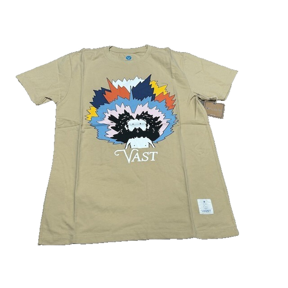 NWT VastLife Mens Yogi Fro Graphic T-Shirt‎ Short Sleeve Crew Neck Brown Size S